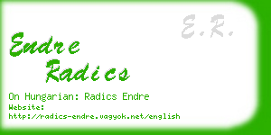 endre radics business card